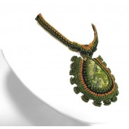Serpentine Inca macrame necklace