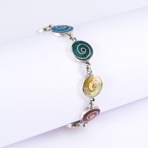 Rainbow spirals silver bracelet