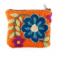 Ayacucho orange embroidered purse
