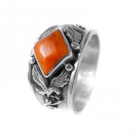Orange condor silver ring