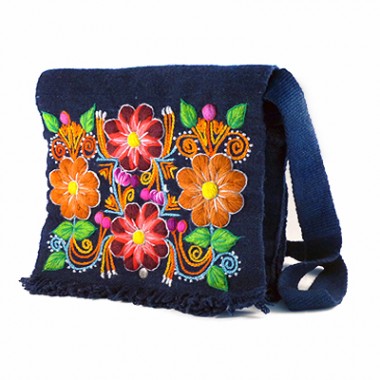 Blue Ayacucho embroidered bag