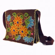 Brown Ayacucho embroidered bag